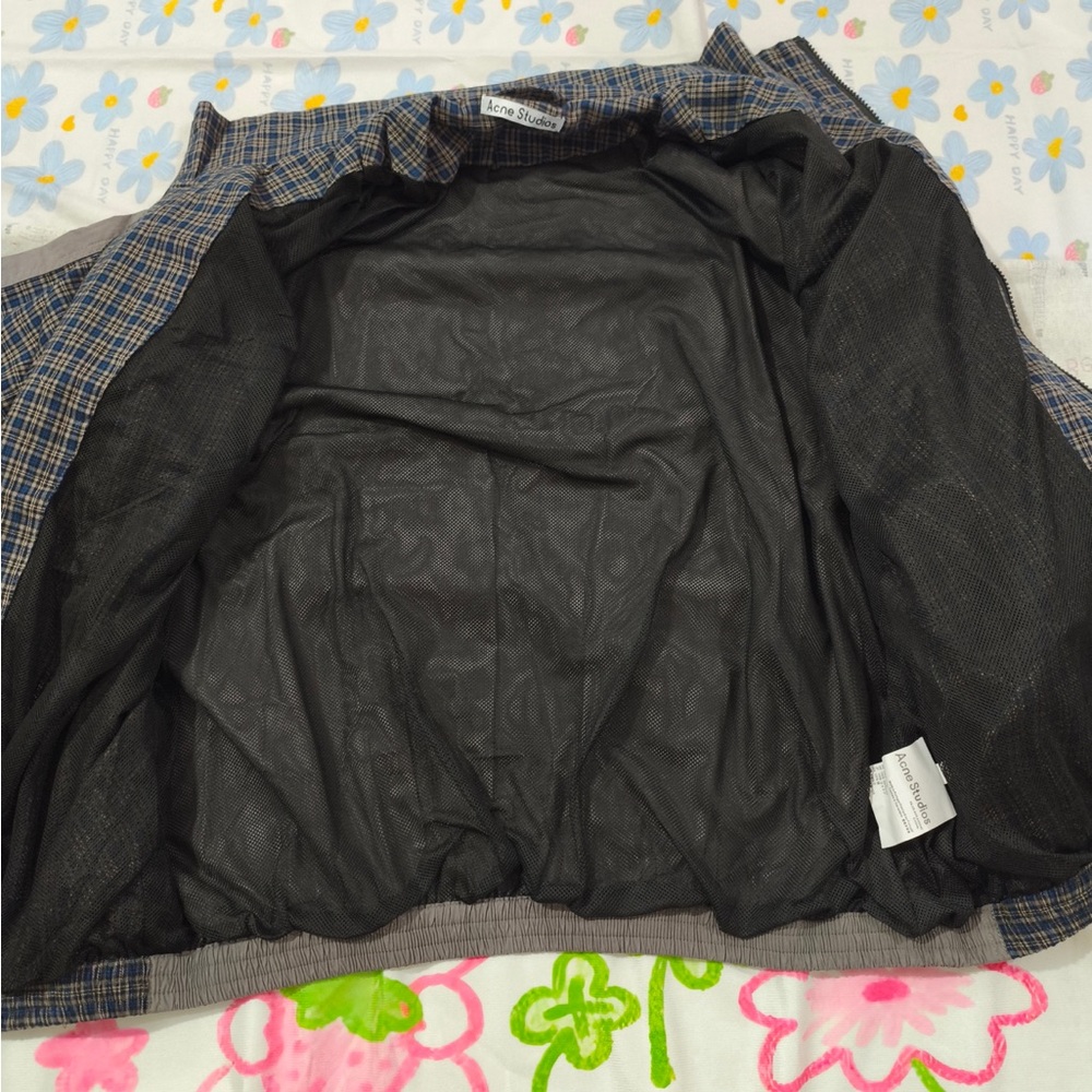 Acne Studios Stockholm 1996 Plaid Pullover Jacket in Navy & Gray - Picture 8 of 9